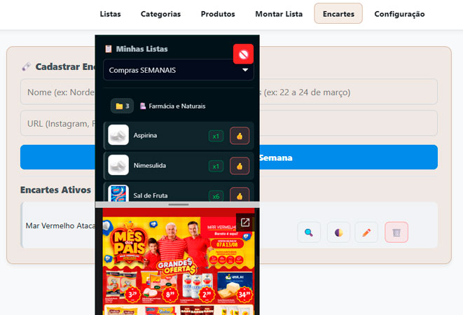 Print da lista de compras interativa